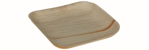 Pacovis Teller Palmblatt 16x16cm, quadrat., o. Rand, Nature