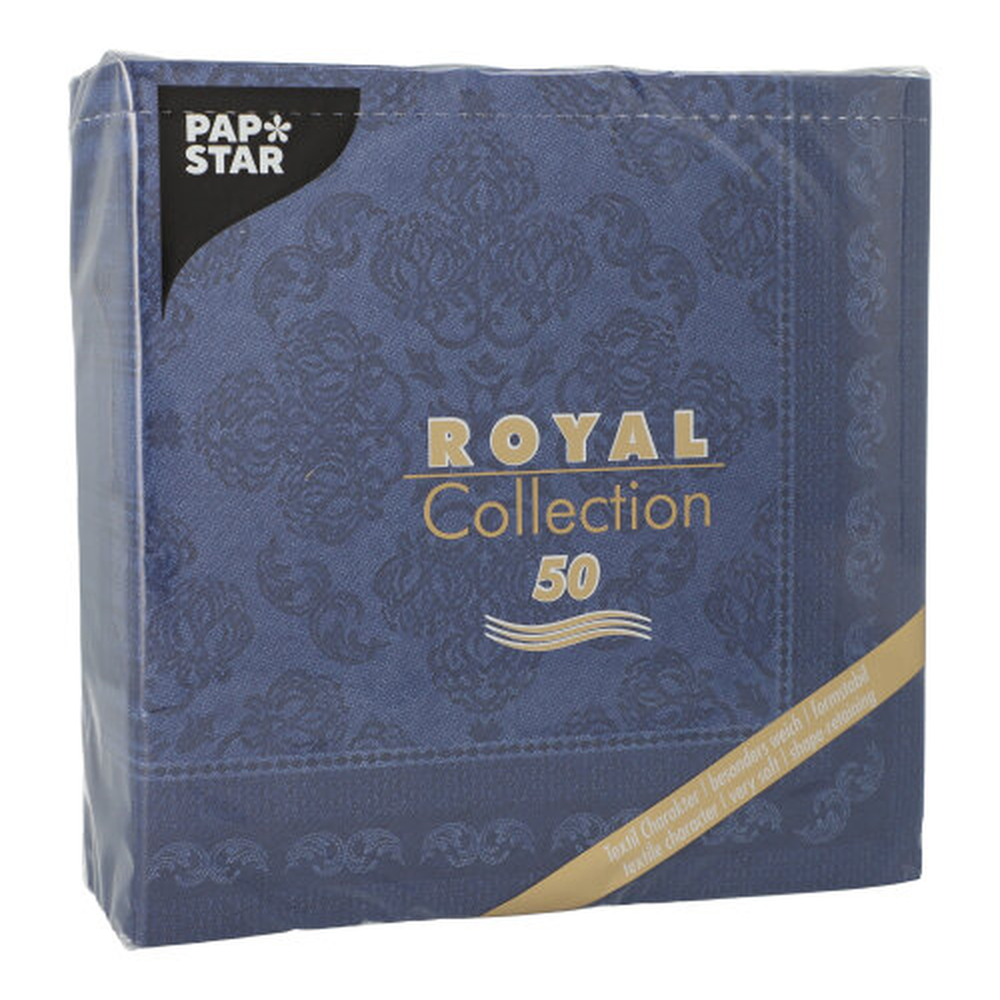 PAPSTAR Servietten ROYAL Collection 1/4-Falz 40 cm x 40 cm dunkelblau Ara