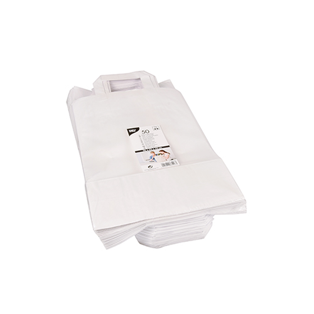 Papstar Tragetaschen, Papier 36 cm x 22 cm x 10 cm weiss mit Tragegriff