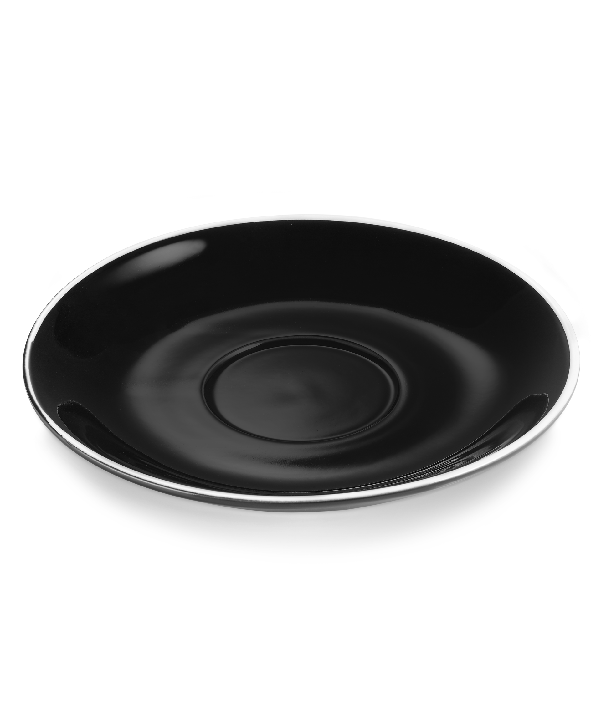 WAS Caffè Latte Untertasse Set Italia Black für 4998 035, Set á 6 Stück, Porzell