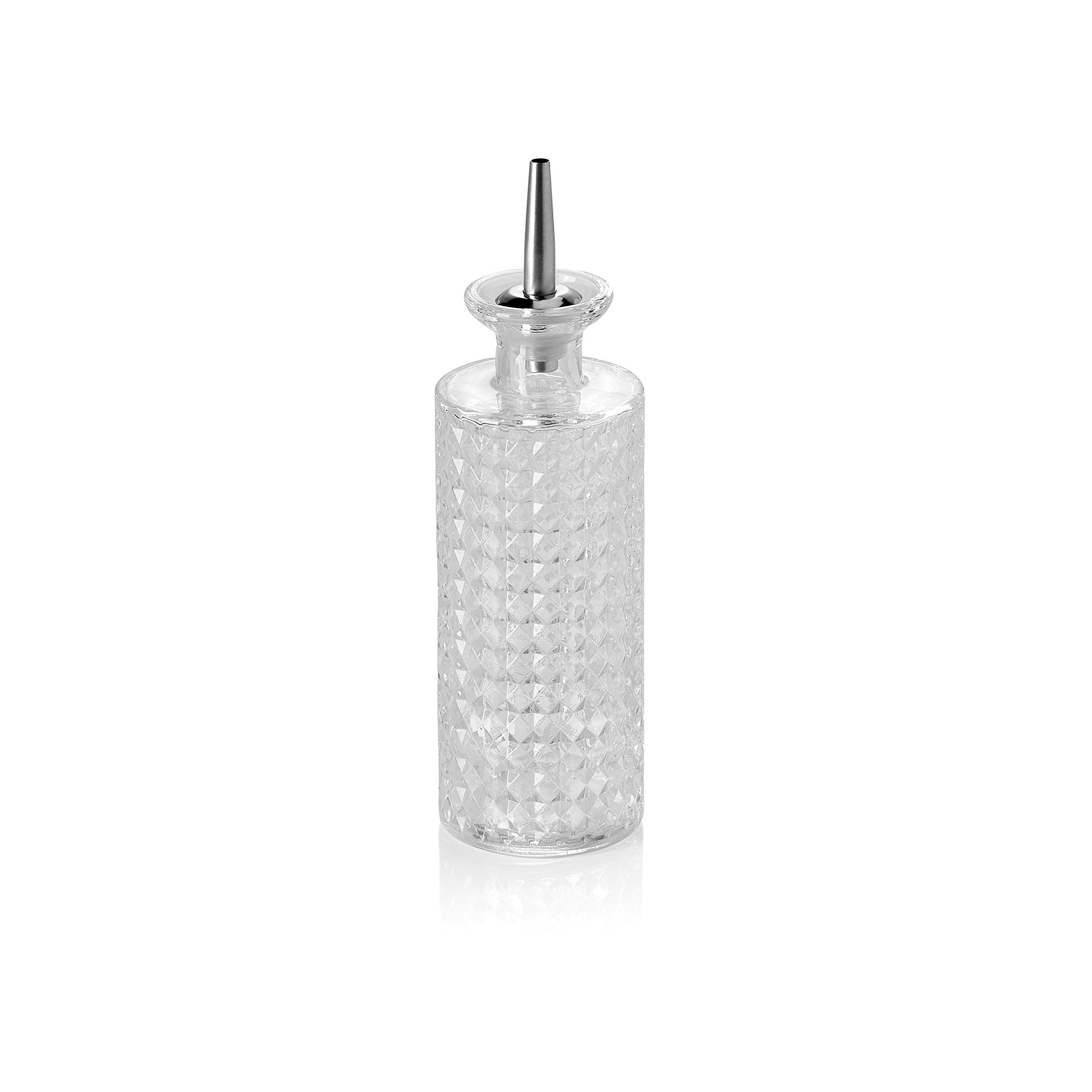 WAS Bitterflasche NOCTURN, 0,3 ltr., Ø 6,5 cm, Höhe 17 cm, Glas, Edelstahl