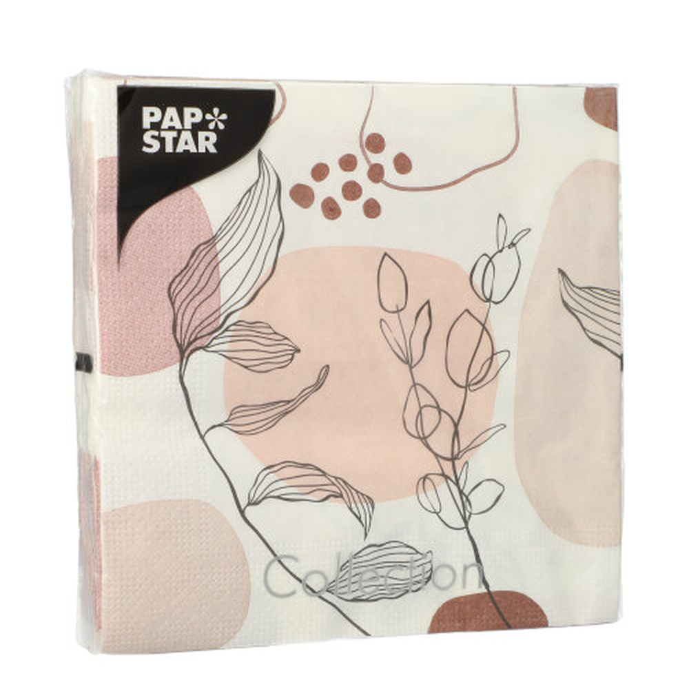 Papstar Servietten, 3-lagig 1/4-Falz 33 cm x 33 cm "Cocooning"