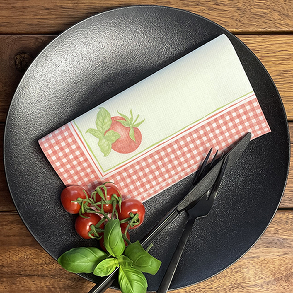 Papstar Servietten "ROYAL Collection" 1/4-Falz 40 cm x 40 cm "Tomato"