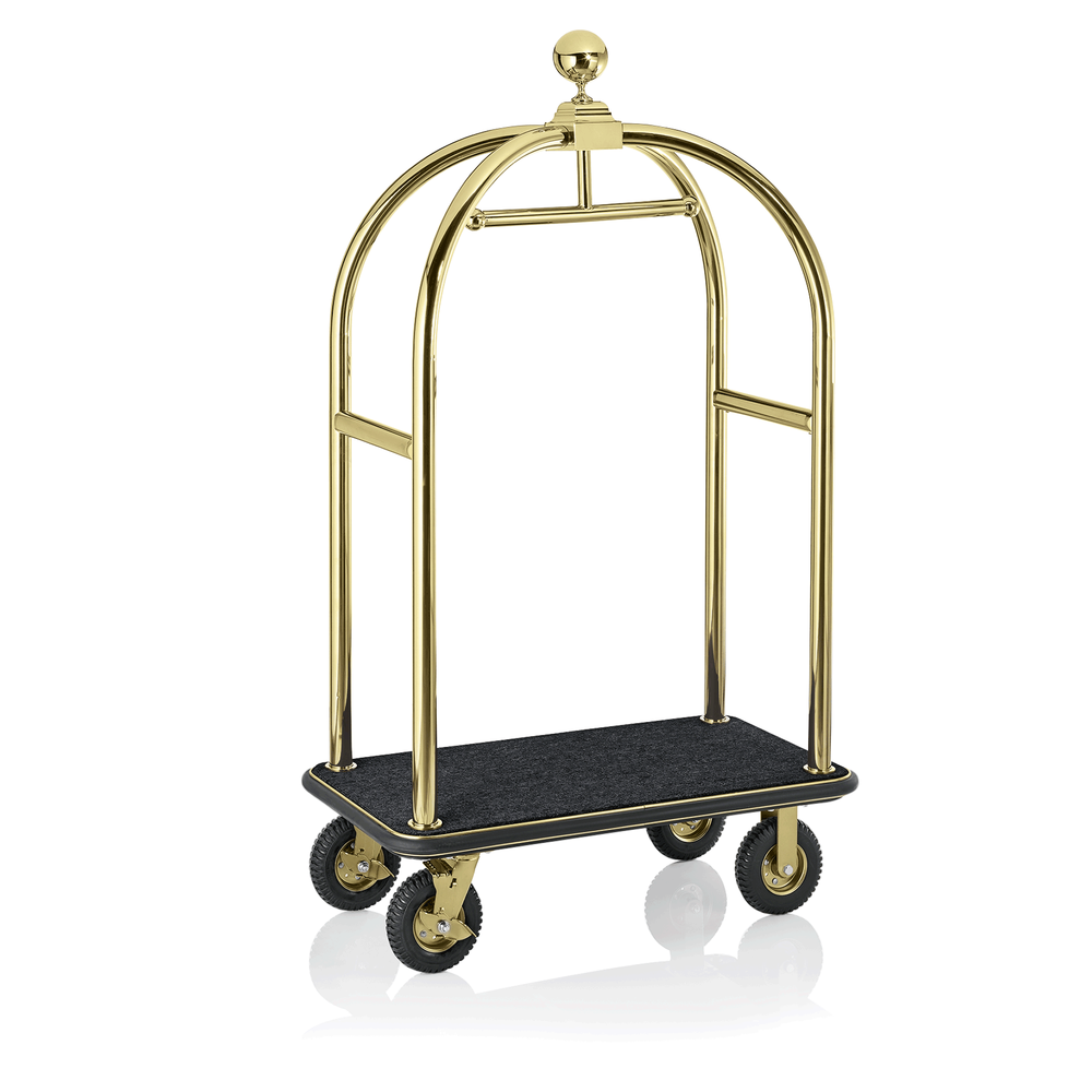WAS Gepäckwagen DRIFT, 112 x 60 x 190 cm, Titanium gold, schwarzer Teppich, Chro