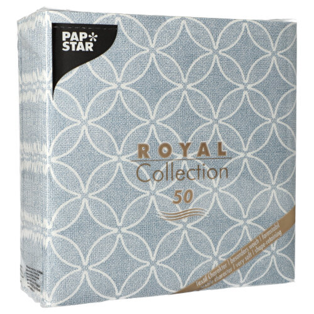 PAPSTAR Servietten ROYAL Collection 1/4-Falz 40 cm x 40 cm arktikblau Cir