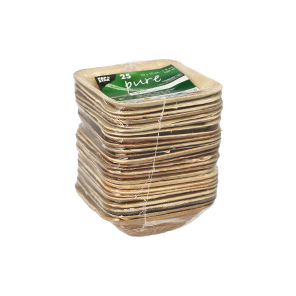 Papstar Schalen, Palmblatt "pure" eckig 100 ml 10 cm x 10 cm x 3 cm