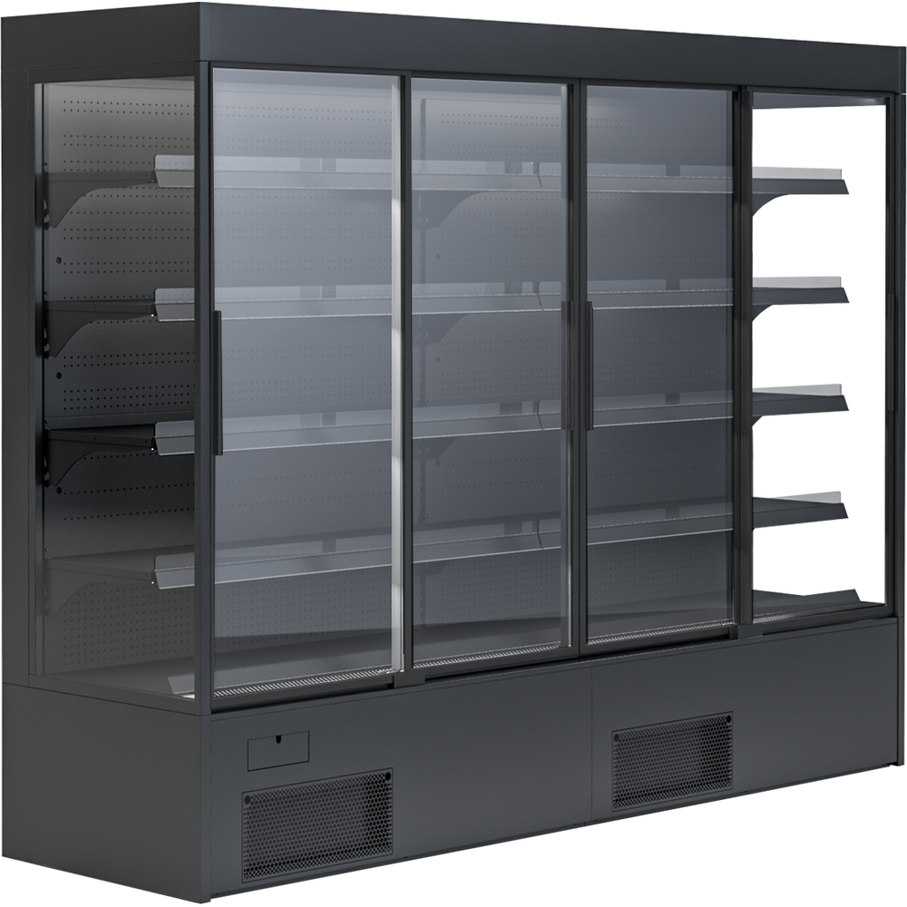 KBS Wandkühlregal Variant 257 Black Line mit Glasschiebetüren