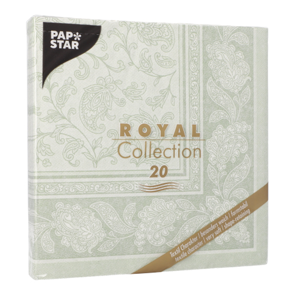 PAPSTAR Servietten ROYAL Collection 1/4-Falz 40 cm x 40 cm jadegrün Ornam