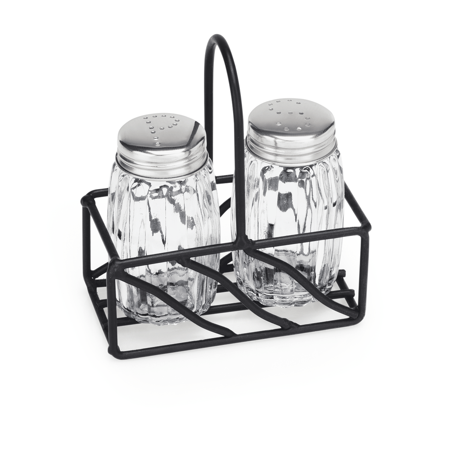 WAS Menage 2-teilig, Salz & Pfeffer, 9,5 x 5 cm, Edelstahl, Stahl, Glas