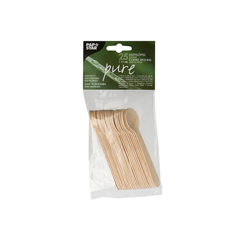 Papstar Kaffeelöffel, Holz "pure" 11 cm