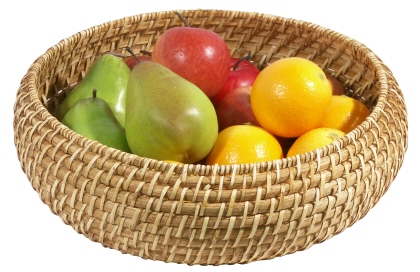 Contacto Korb, rund, bauchig, 34,5 cm aus Bambus und Rattan