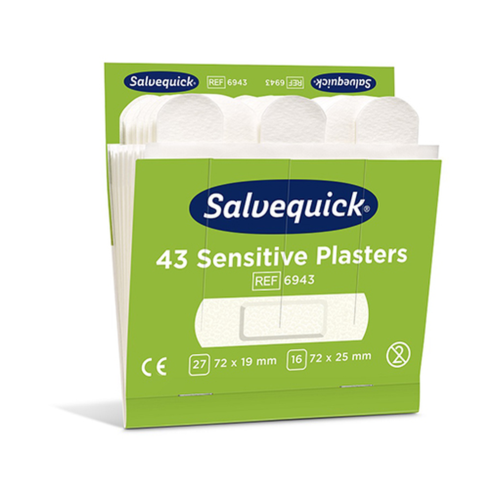 Papstar Set "Cederroth" Salvequick Sensitive Pflaster (43 Stück) weiss , Refill