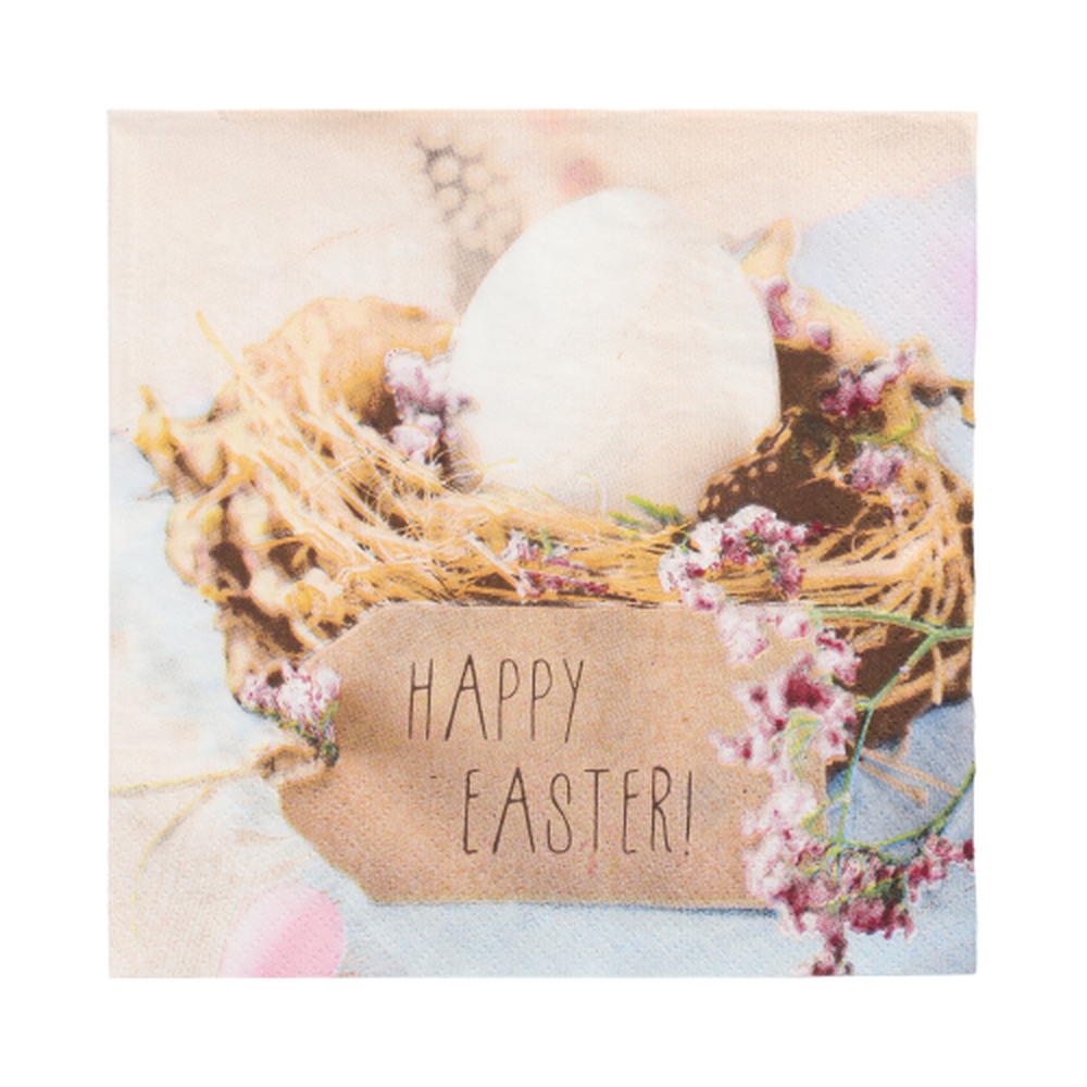 Papstar Servietten, 3-lagig 1/4-Falz 33 cm x 33 cm "Easter Nest"