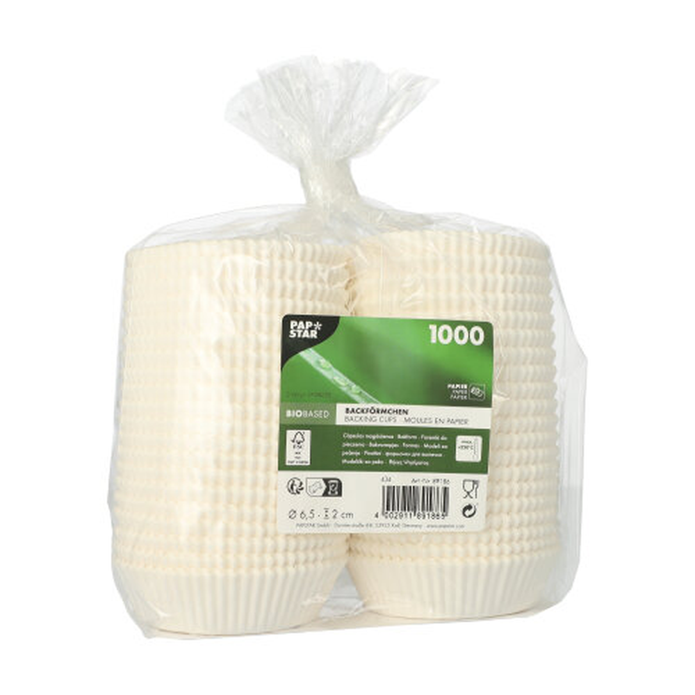 Papstar Backförmchen rund Ø 6,5 cm · 2 cm weiss