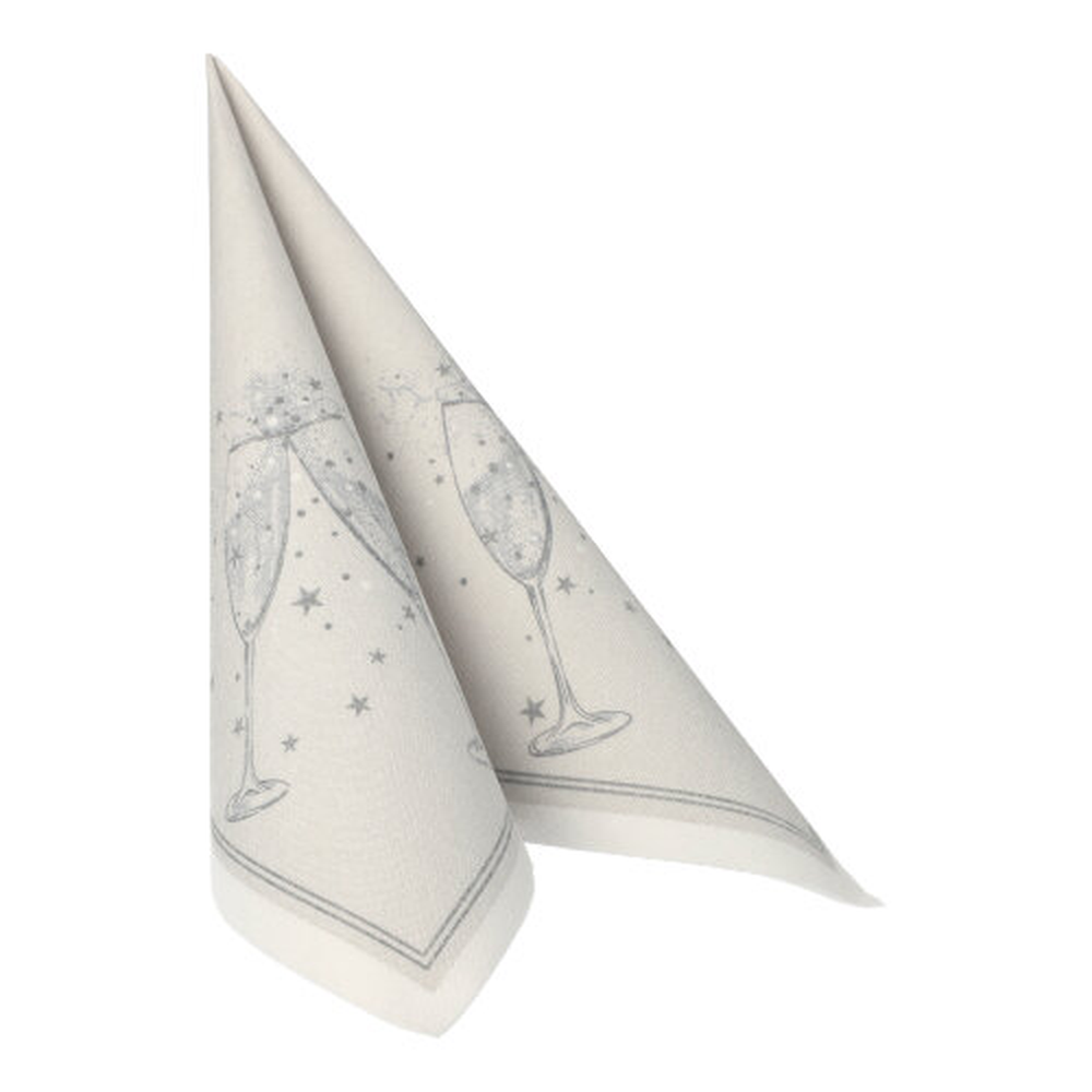 Papstar Servietten "ROYAL Collection" 1/4-Falz 40 cm x 40 cm silber "Festivity"