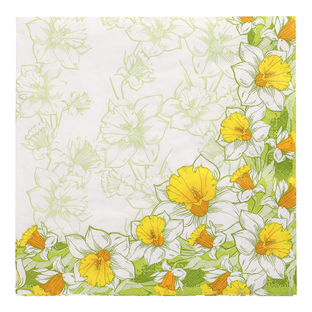 Papstar Servietten, 3-lagig 1/4-Falz 40 cm x 40 cm "Narciso"