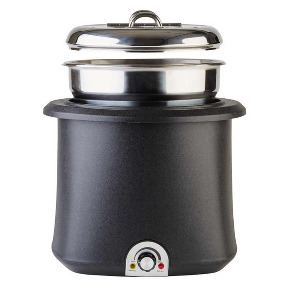 APS Elektrischer Suppentopf Ø 38 cm, H: 36,5 cm, 10 Liter , Edelstahl / PP