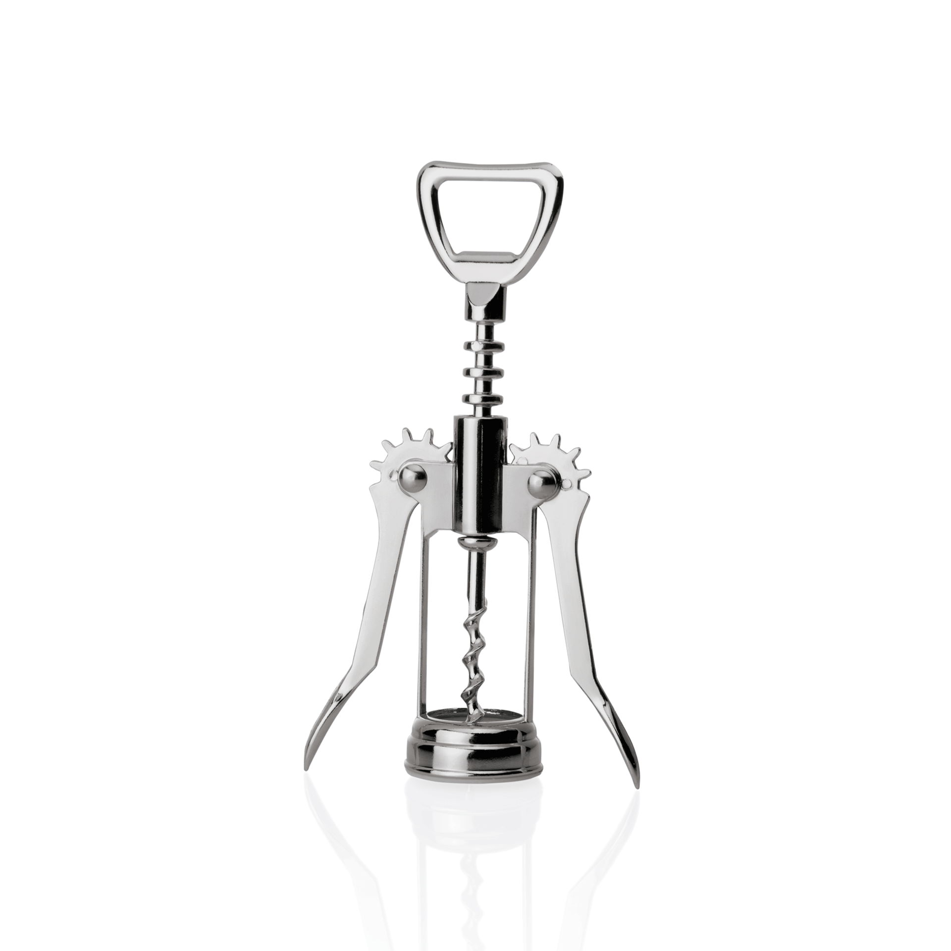 WAS Hebelkorkenzieher mit Flaschenöffner, 17 cm, Messing, verchromt