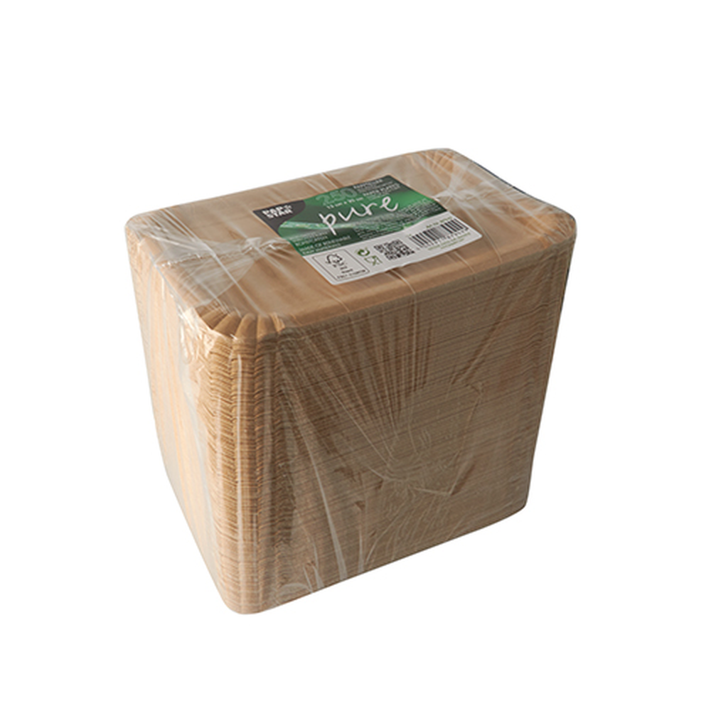 Papstar Teller, Pappe "pure" eckig 13 cm x 20 cm braun