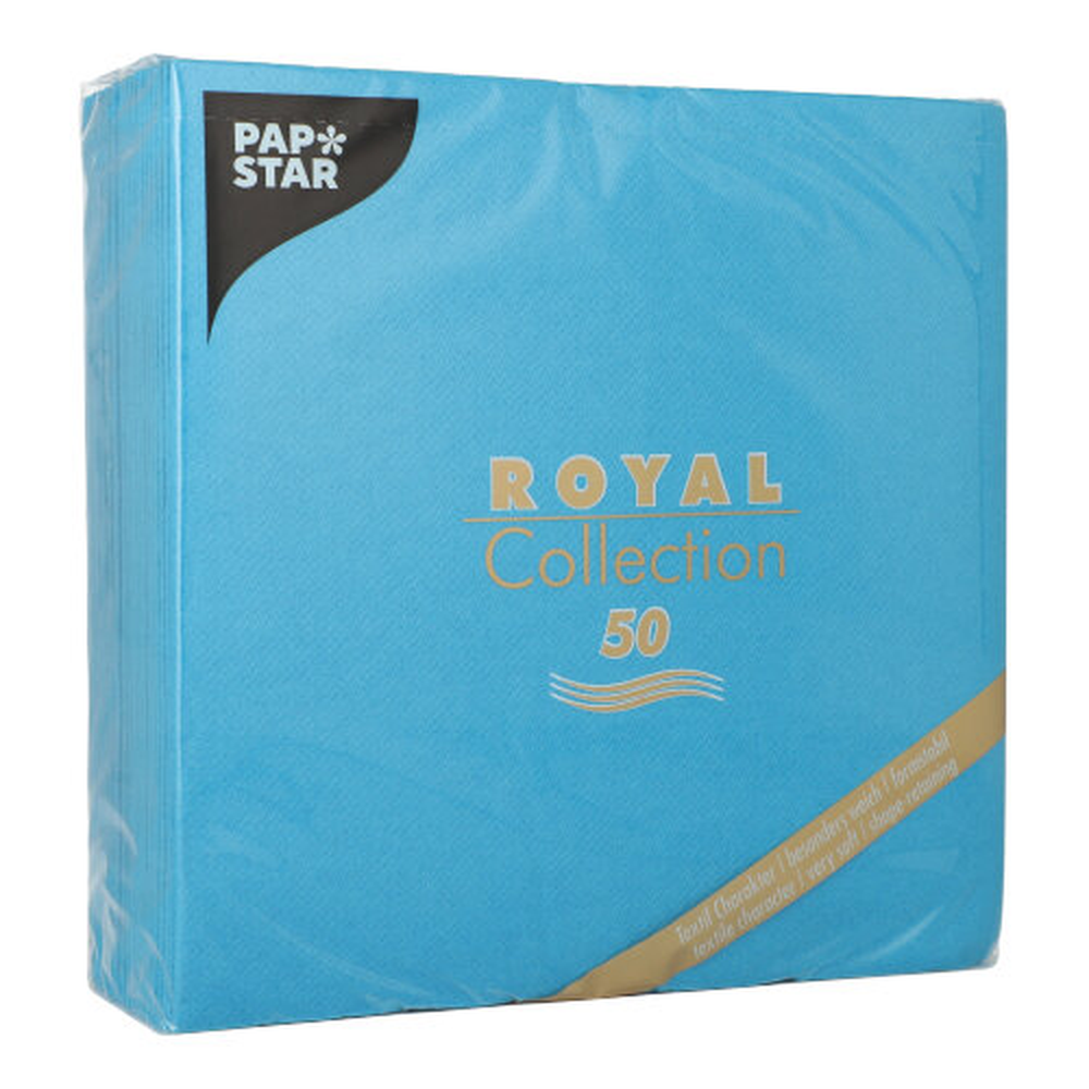 Papstar Servietten "ROYAL Collection" 1/4-Falz 40 cm x 40 cm türkis