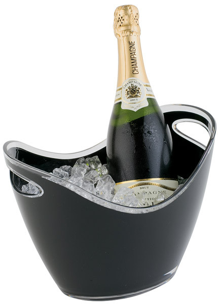 APS Wein- / Sektkühler 27 x 20 cm, H: 21 cm , MS, schwarz, 3 Liter