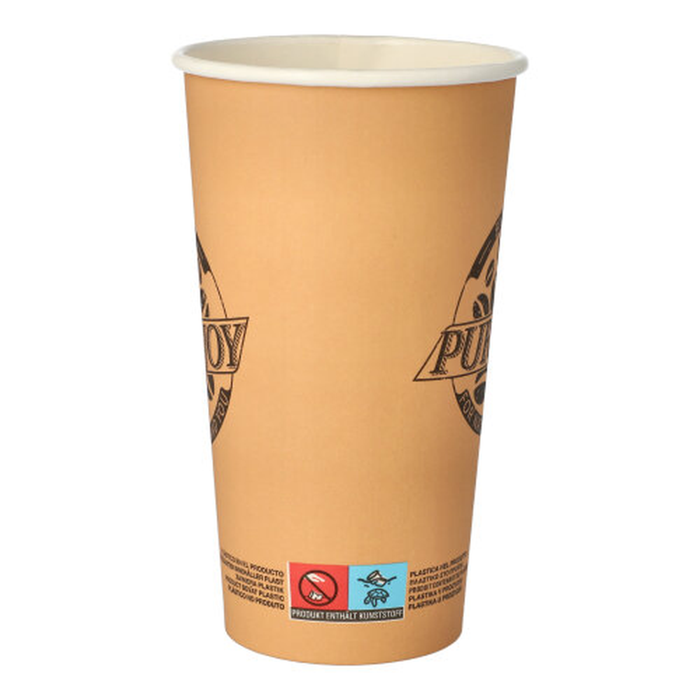 Papstar Trinkbecher, Pappe 0,5 l Ø 9 cm · 15 cm braun "Pure Joy"