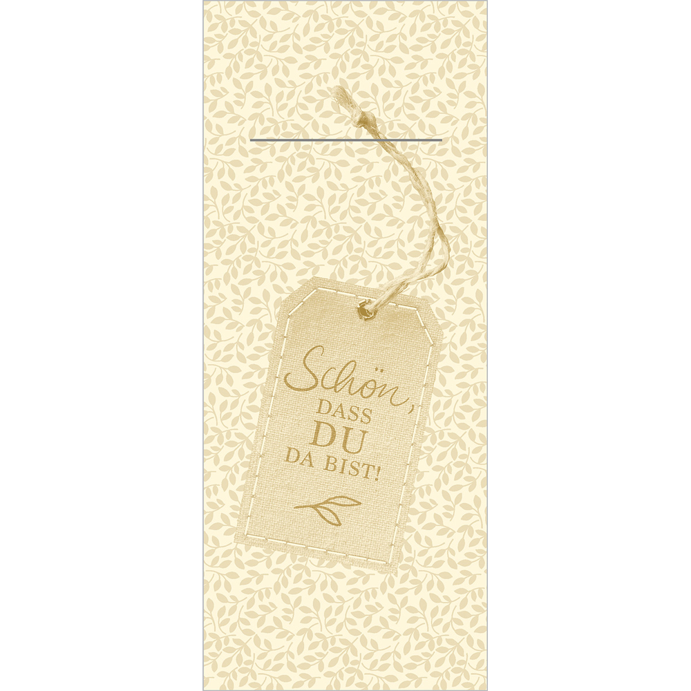 Mank Pocket-Napkins Etikett Stoff naturbraun-creme 40 x 33 cm 1/8 Falz