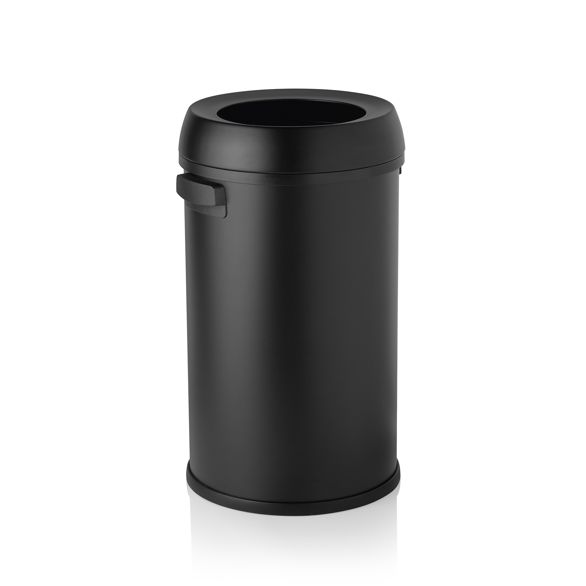 WAS Abfalleimer mit 2 Griffen, Ø 40 cm, 65 ltr., schwarz, Edelstahl, Polypropyle