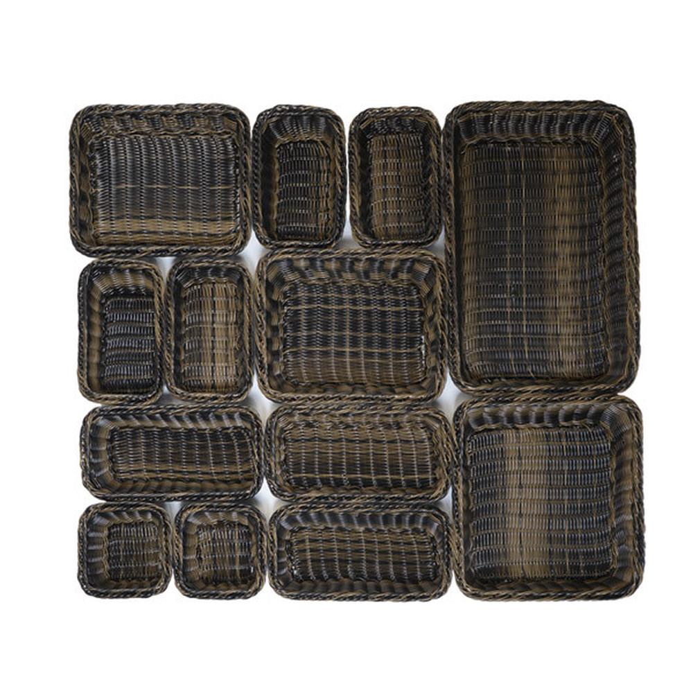 APS GN 1/1 Korb 53 x 32,5 cm, H: 6,5 cm , Polypropylen, schwarz / braun