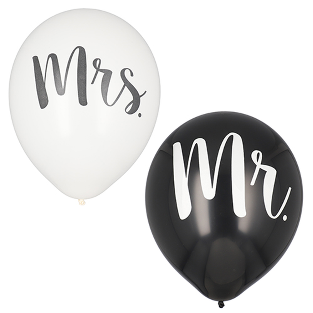 Papstar Luftballons Ø 29 cm "Mr. + Mrs."