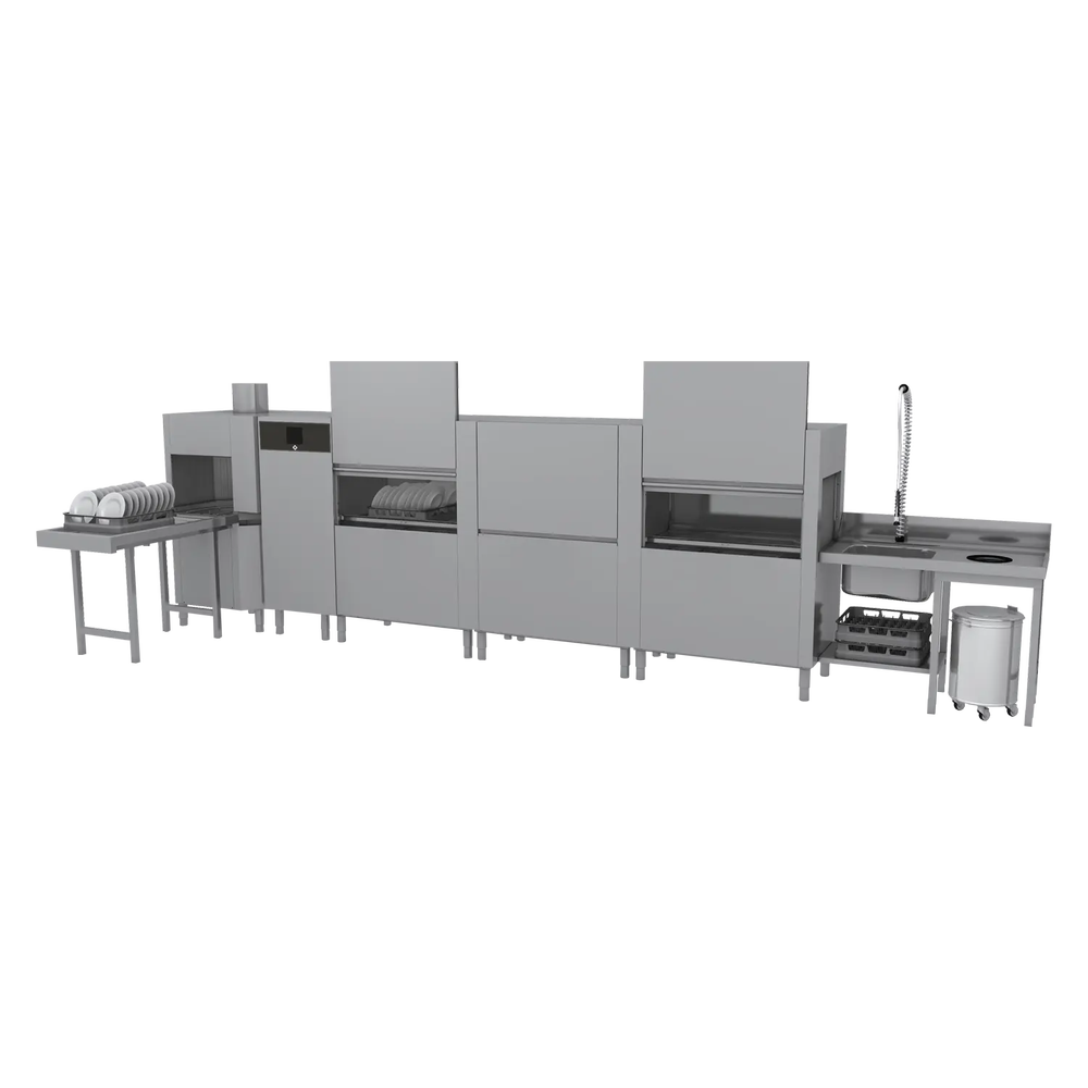 RM Gastro Tunnelspülmaschine 300, Kaltwasser, Ausgang links, Ecktrockenmodul / R