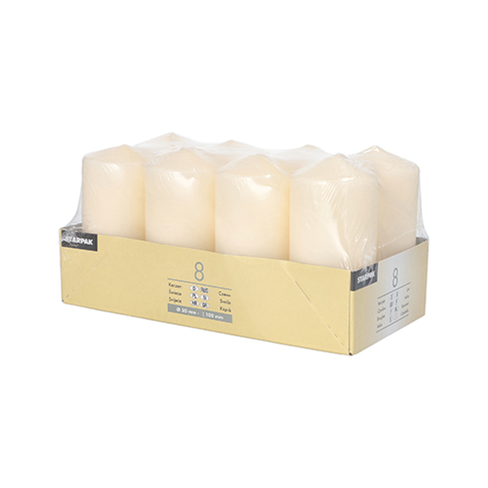 Papstar Stumpenkerzen Ø 50 mm · 100 mm creme
