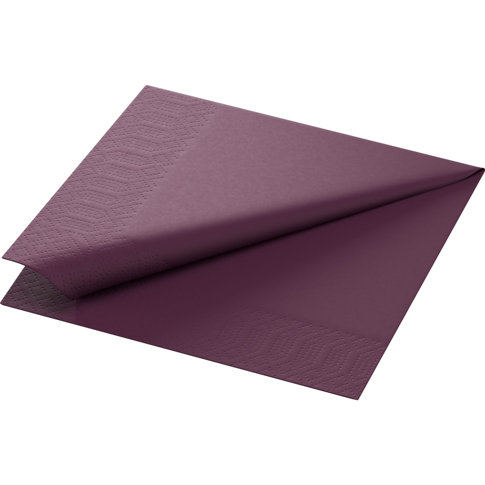 Duni Zelltuchservietten 33 x 33 cm 3-lagig 1/4 Falz plum