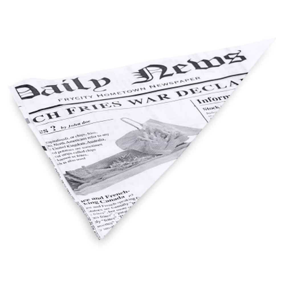 Contacto Pommes frites-Tüte 18 cm aus Wachspapier, Motiv Zeitung