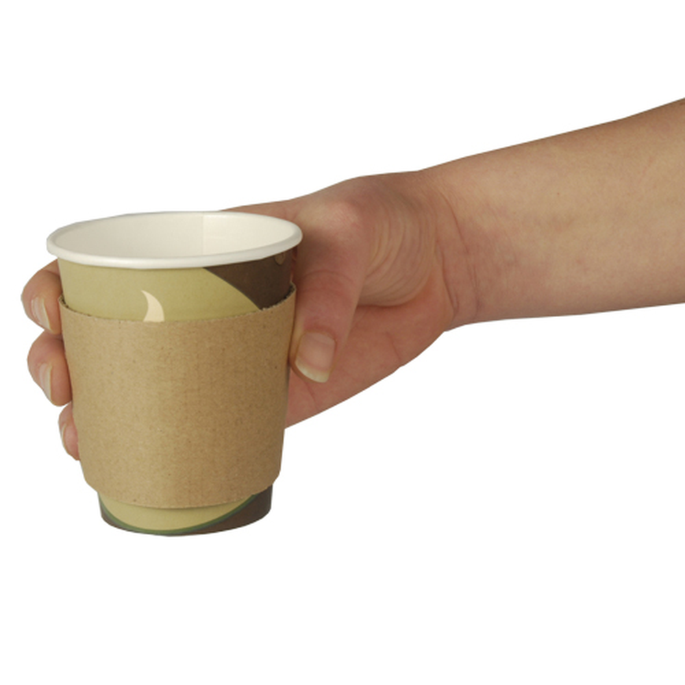 Papstar Banderolen für Heißgetränkebecher "pure" Ø 7,3 cm · 5,8 cm braun