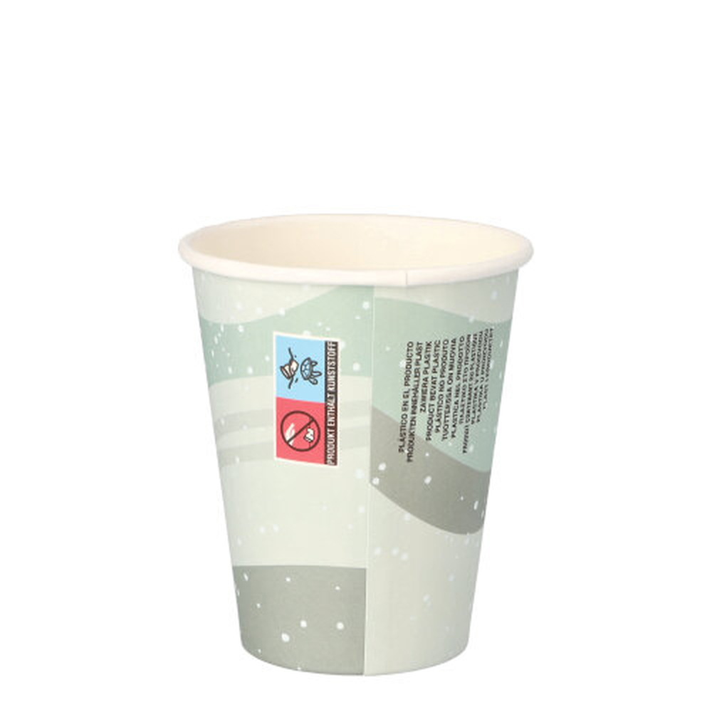 Papstar Trinkbecher, Pappe "To Go" 0,2 l Ø 8 cm · 9,2 cm "Snowtime"