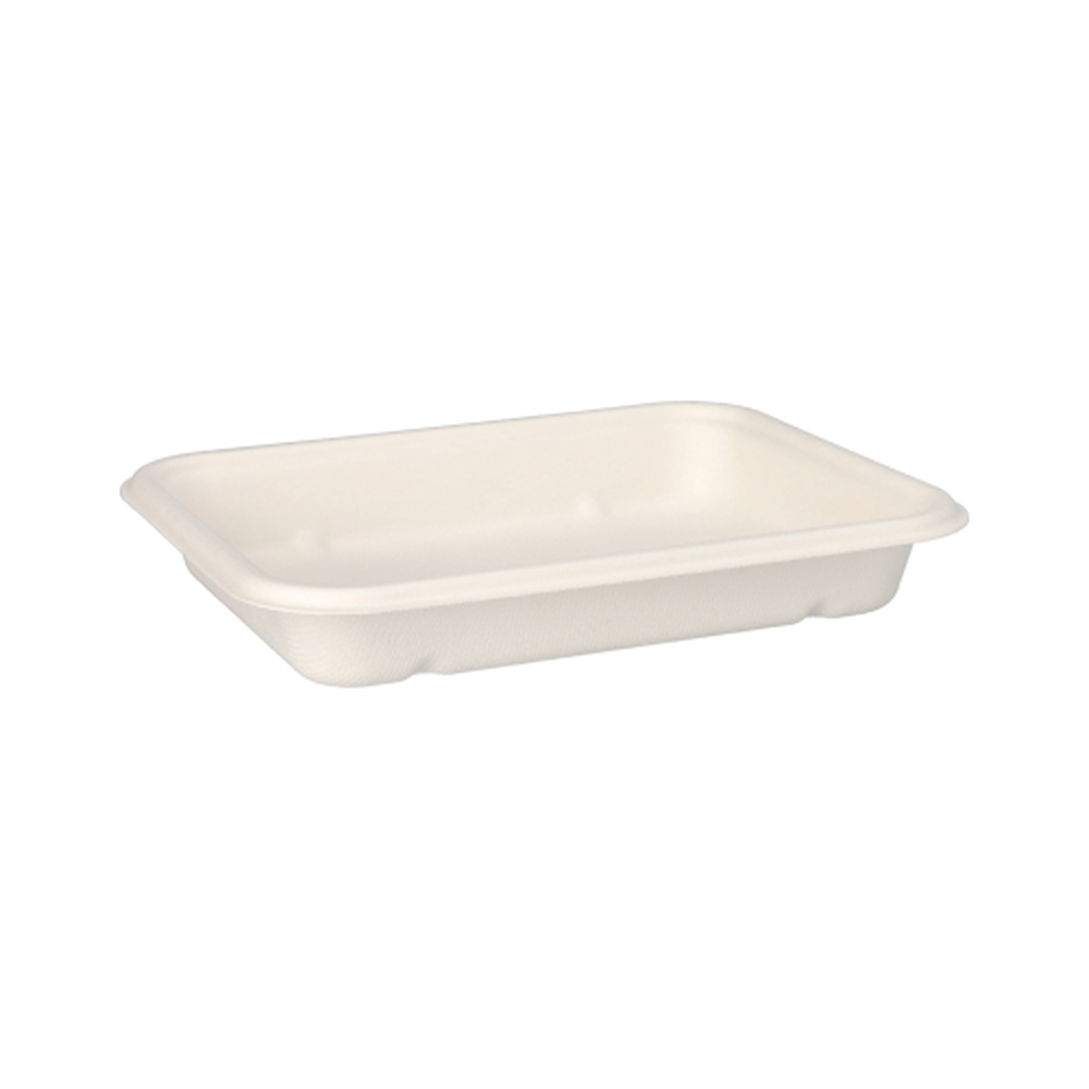 Papstar Schalen, Zuckerrohr "pure" ungeteilt 3 cm x 15,3 cm x 20,3 cm weiss