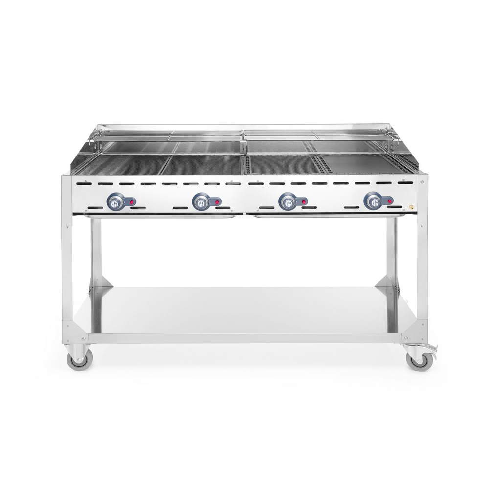 Hendi Grillsystem Green Fire 4 Brenner, HENDI, Profi Line, mit Rollengestell, Gr