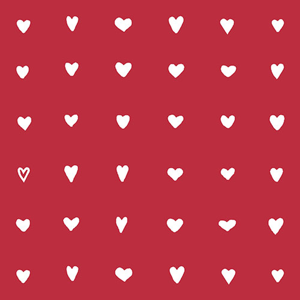 Papstar Servietten, 3-lagig 1/4-Falz 33 cm x 33 cm "Hearts"