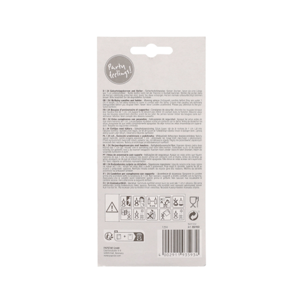 Papstar Geburtstagskerzen mit Halter 6 cm weiss