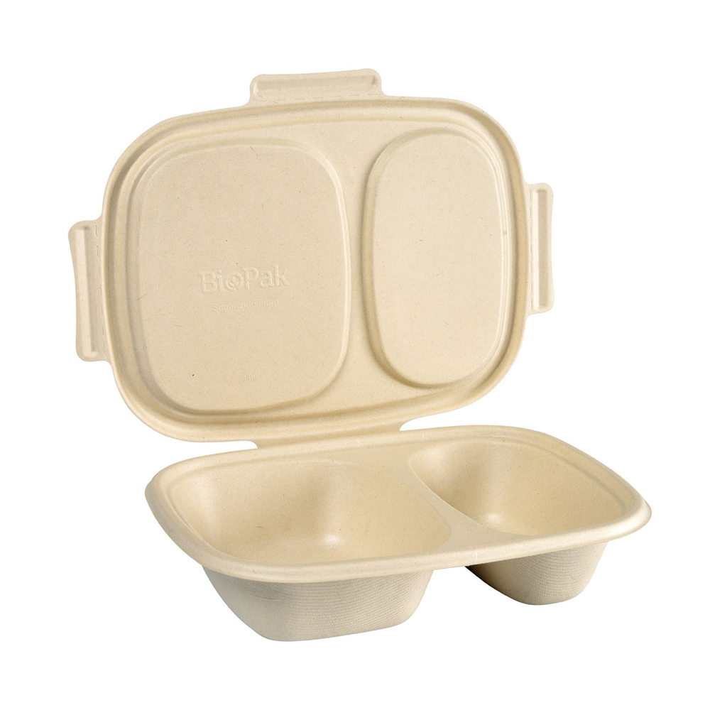 Duni Bagasse Menübox Shield 2-geteilt 900ml 2-geteilt Biopak Lagerabverk.