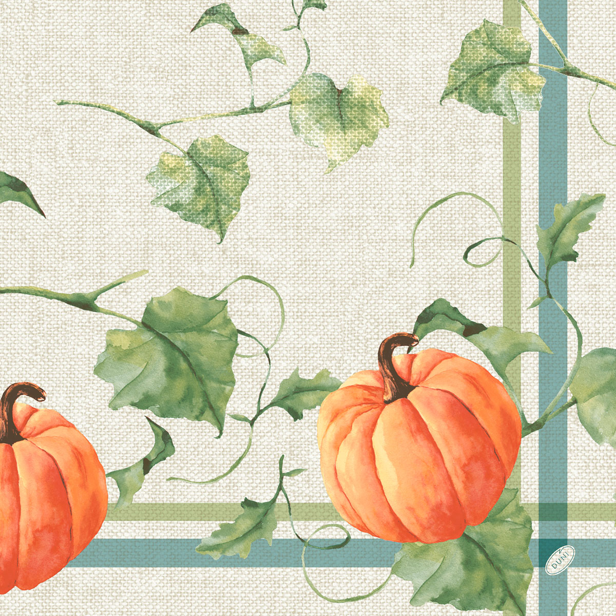 Duni Klassikserviertten 40x40 cm 3-lagig Heritage Harvest 1/4 Falz