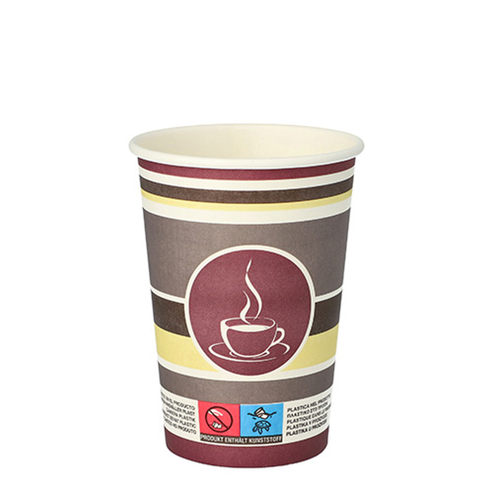 Papstar Trinkbecher, Pappe "To Go" 0,25 l Ø 8 cm · 11 cm "Coffee Rings"