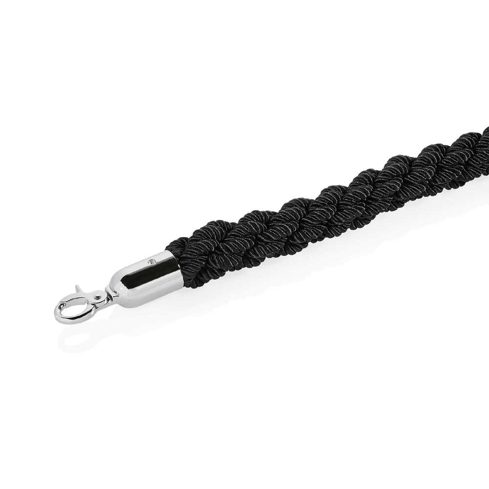 WAS Verbindungskordel, Ø 32 mm, 2,5 m, schwarz, mit verchromten Beschlägen - 