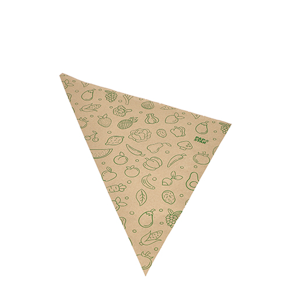 PAPSTAR Spitztüten, Kraftpapier 44 cm x 31 cm x 31 cm braun Fruits & Vegs