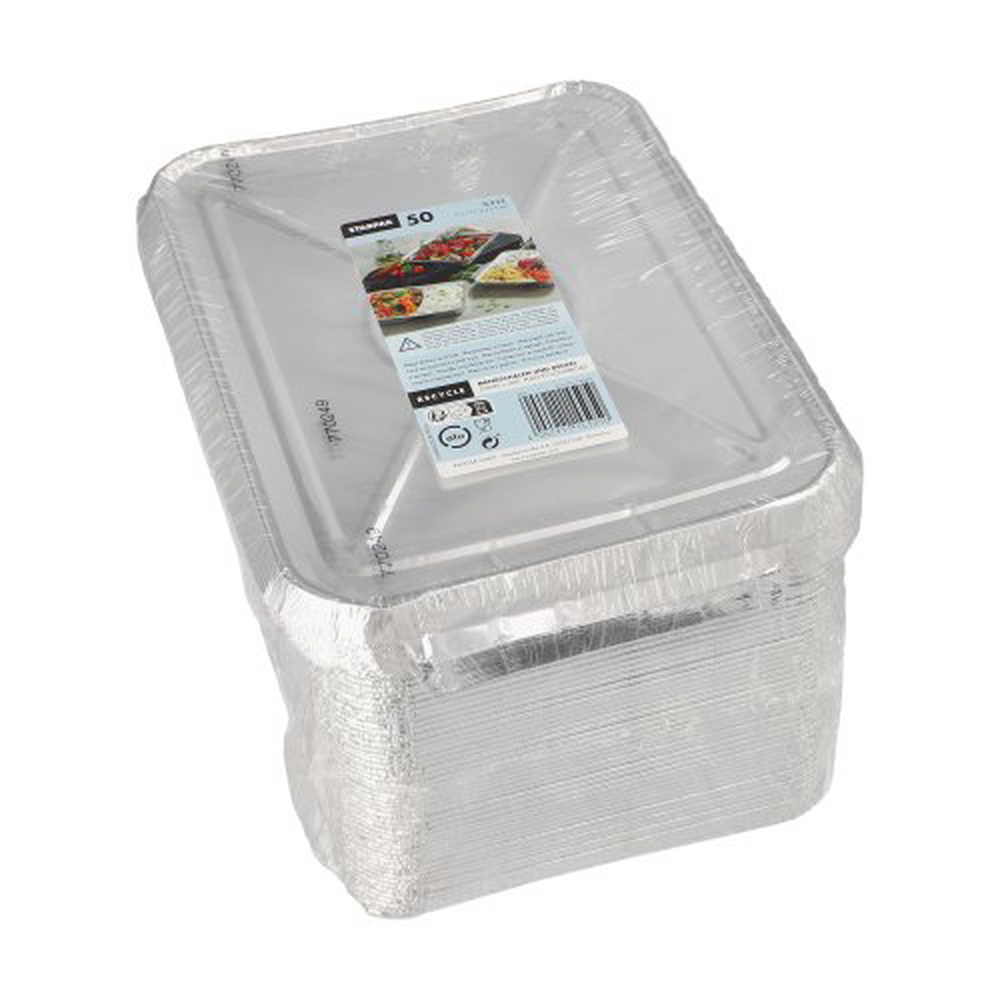 Papstar Menüschalen + Deckel, Alu ungeteilt 0,93 l 3 cm x 17,7 cm x 22,5 cm