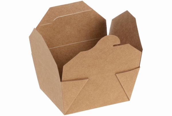 Pacovis Take away box #1 Kraft/PLA, 130/111x112/90x65m