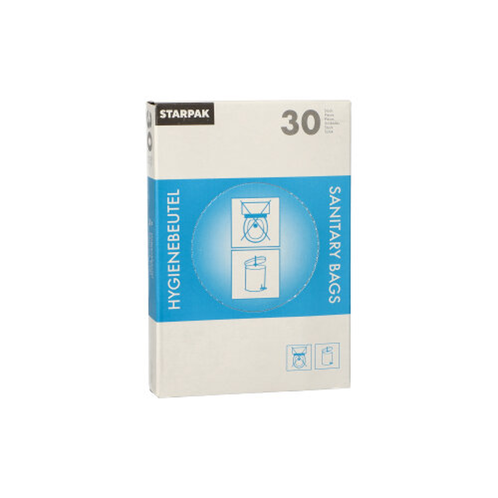 Papstar Hygienebeutel 28,5 cm x 8 cm x 7 cm weiss im Spenderkarton