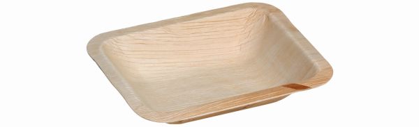 Pacovis Bowle rechteckig, Palmblatt, 16x13x3cm, naturesse