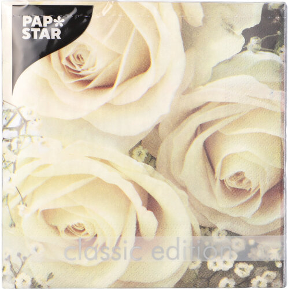 Papstar Servietten, 3-lagig 1/4-Falz 33 cm x 33 cm "Royal Flower"